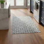 Alfombra vinilica 0.50 x 1.00 mosaico gris/ blanco