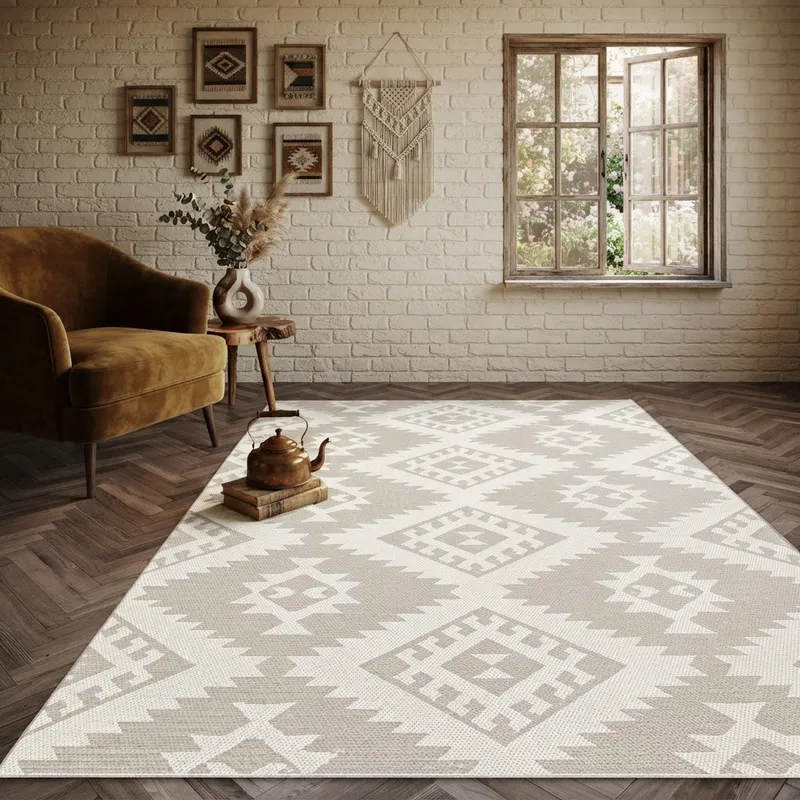 prisma Alfombra Prisma tejido plano beige 1.60 x 2.30 Exterior - Imagen 1