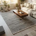 Alfombra Cinder 1.60 x 2.30 100 % reciclada lavable Gris
