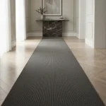 Camino de alfombra simil yute acanalada Gris oscuro