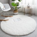 Alfombra super suave 1.20 redonda Blanca