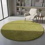 Alfombra super soft 1.33 redonda verde oliva