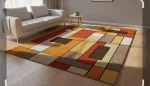 Alfombra Terracota moderna geometrica 1.90 x 2.80 pelo cortado